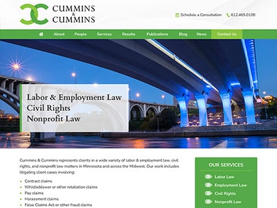 Law Firm Website design for Cummins & Cummins, LLP