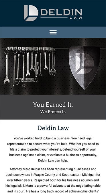 Responsive Mobile Attorney Website for Deldin Law