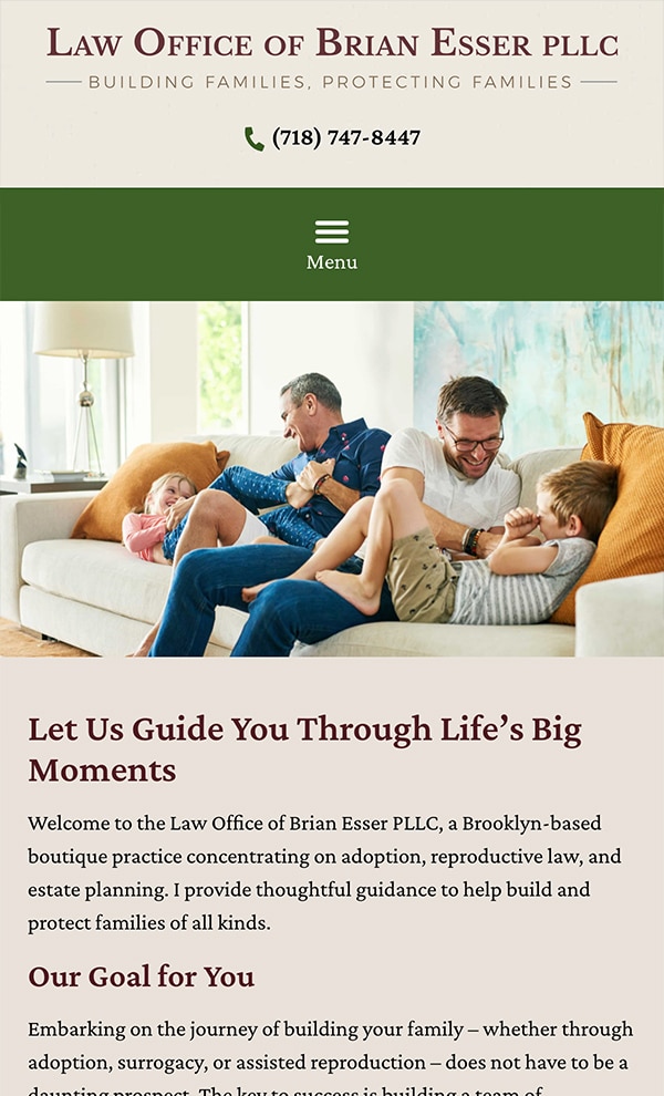 Mobile Friendly Law Firm Webiste for Law Office of Brian Esser