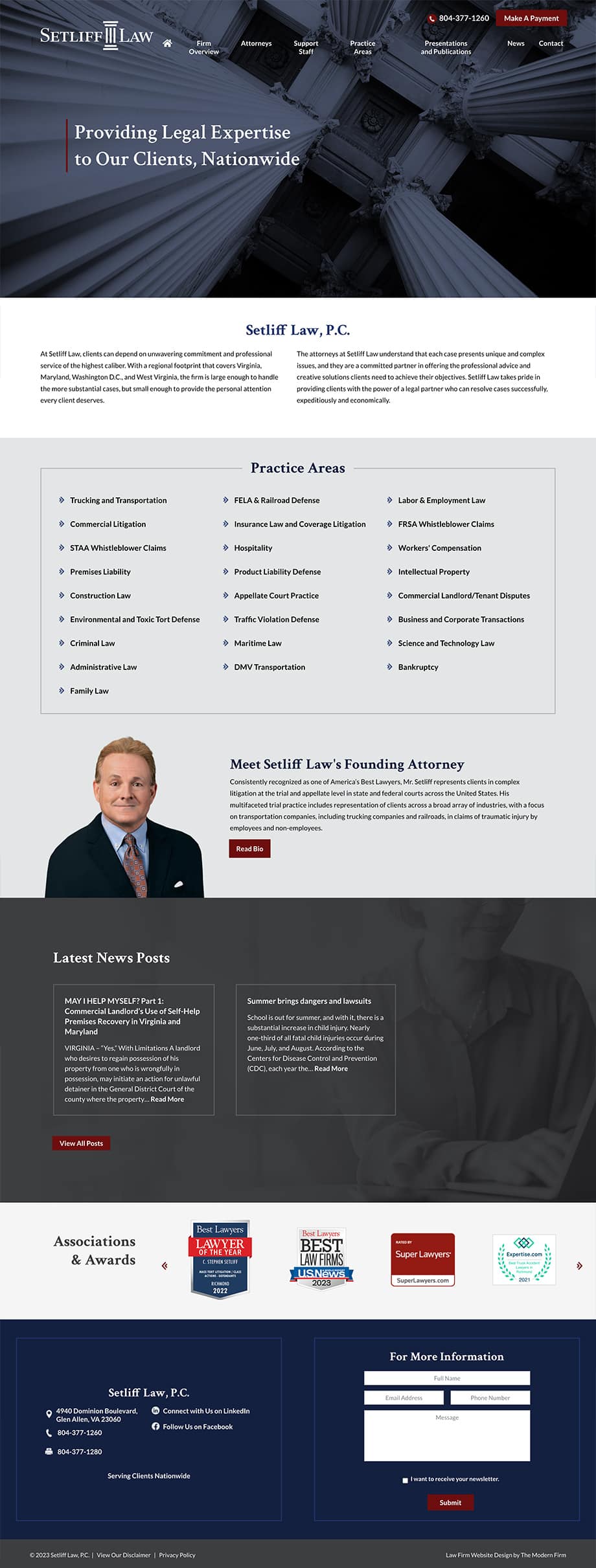 Law Firm Website Design for Setliff Law, P.C.