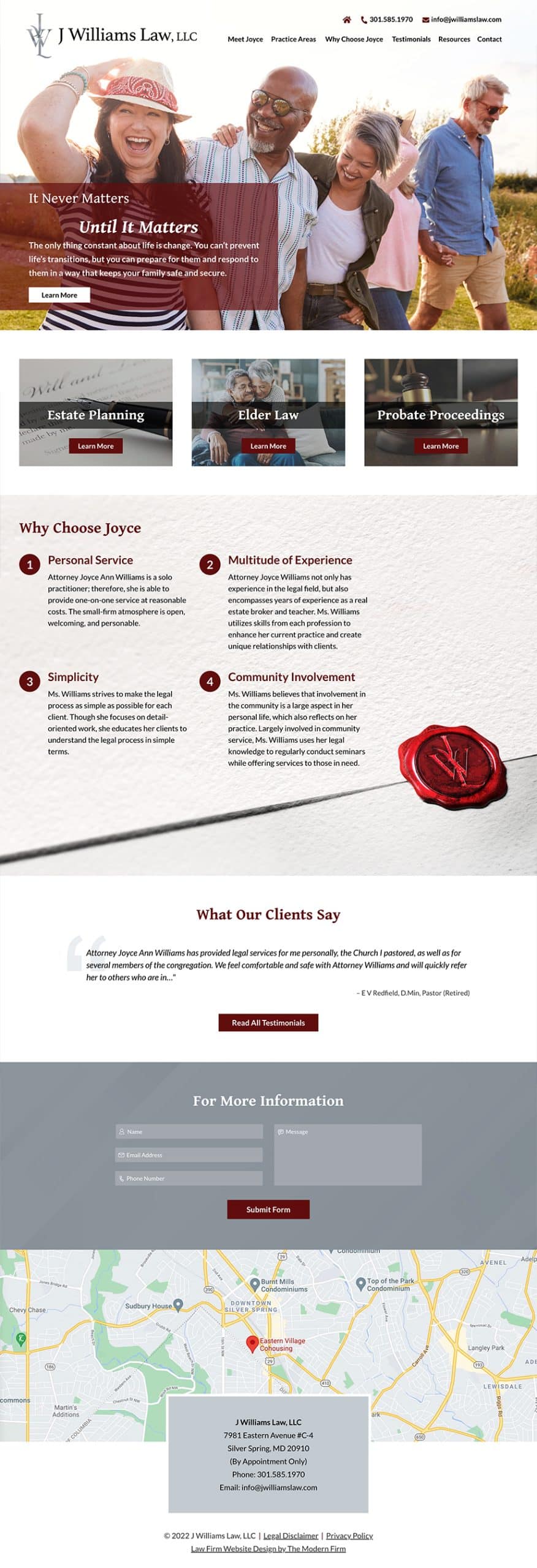 Law Firm Website Design for J Williams Law