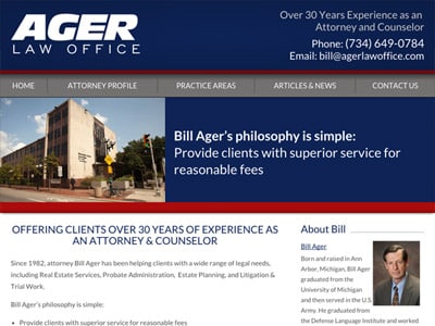 Law Firm Website design for Ager Law Office PC