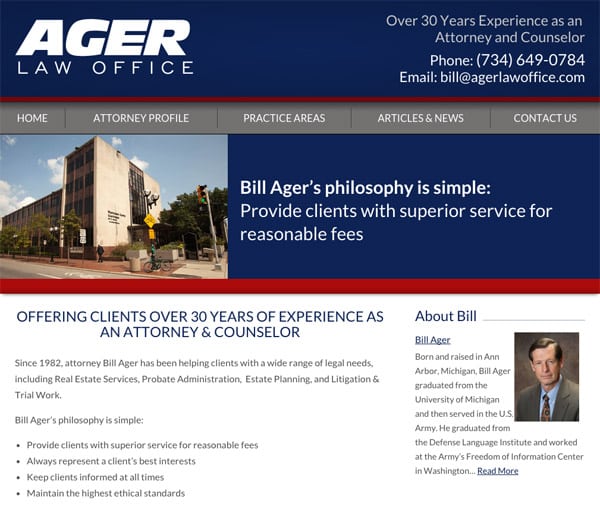 Mobile Friendly Law Firm Webiste for Ager Law Office PC
