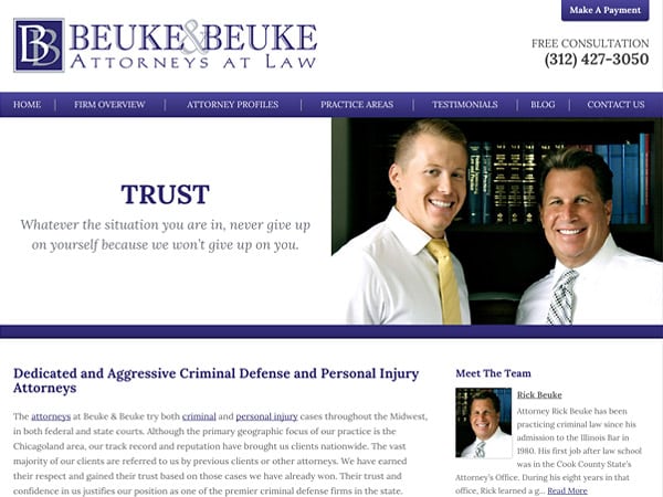 Mobile Friendly Law Firm Webiste for The Law Offices of Beuke & Beuke