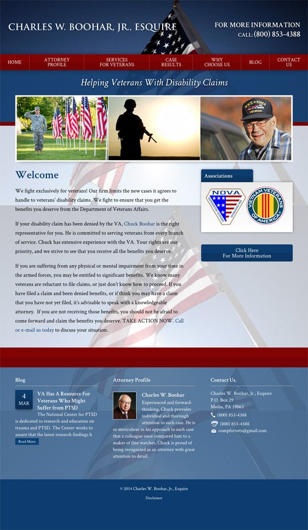 Law Firm Website Design for Charles W. Boohar, Jr., Esquire