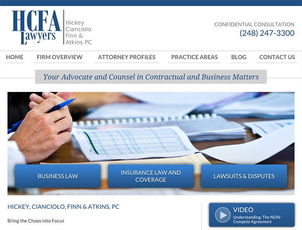 Mobile Friendly Law Firm Webiste for Hickey, Cianciolo, Finn & Atkins, PC