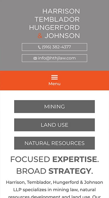 Mobile Friendly Law Firm Webiste for Harrison, Temblador, Hungerford & Johnson LLP