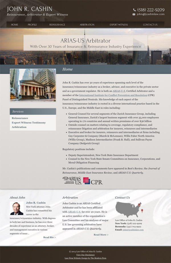 Law Firm Website Design for Law Office of John R. Cashin