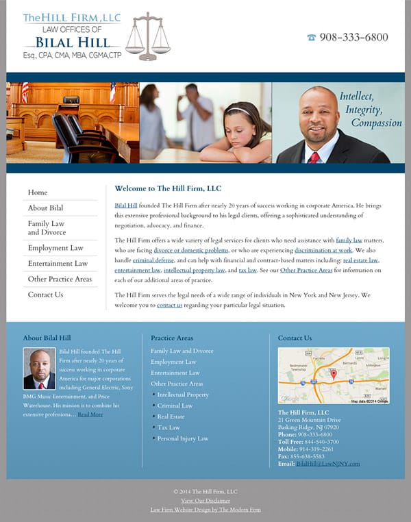 Law Firm Website Design for The Hill Firm, LLC