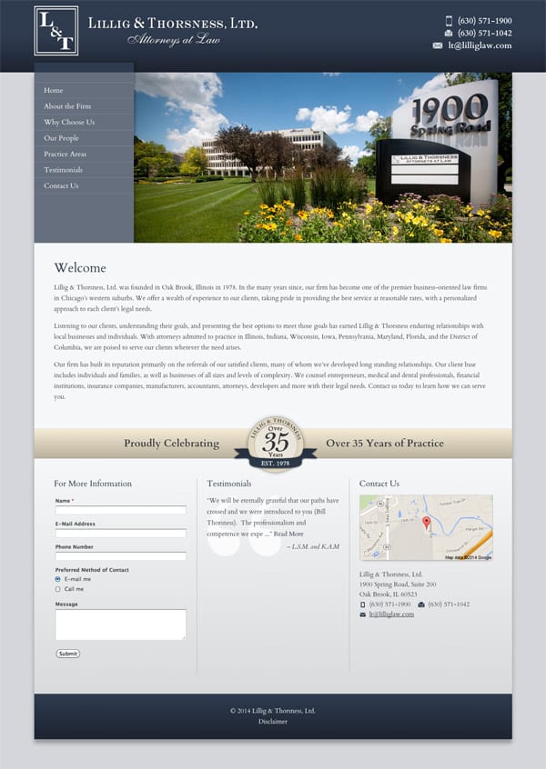 Law Firm Website Design for Lillig & Thorsness, Ltd.