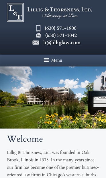 Responsive Mobile Attorney Website for Lillig & Thorsness, Ltd.