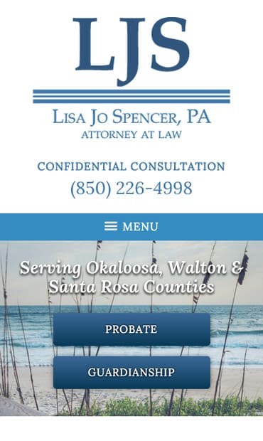 Responsive Mobile Attorney Website for Lisa Jo Spencer, P.A.