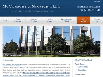 Law Firm Website design for McConaghy & Nyovich, PLLC