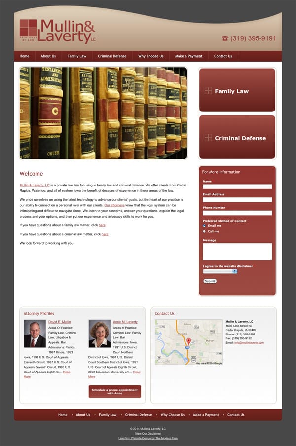 Law Firm Website Design for Mullin & Laverty, LC