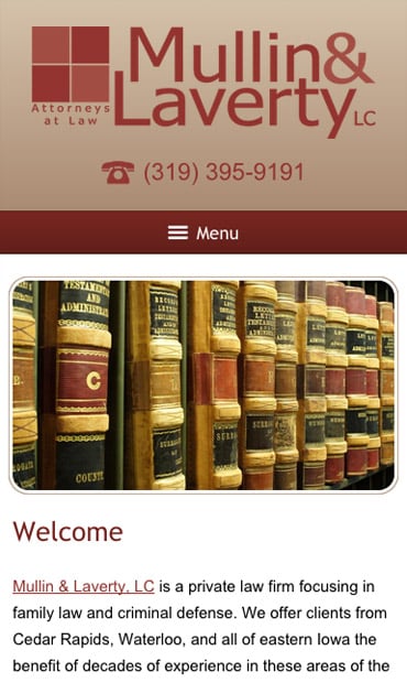 Responsive Mobile Attorney Website for Mullin & Laverty, LC