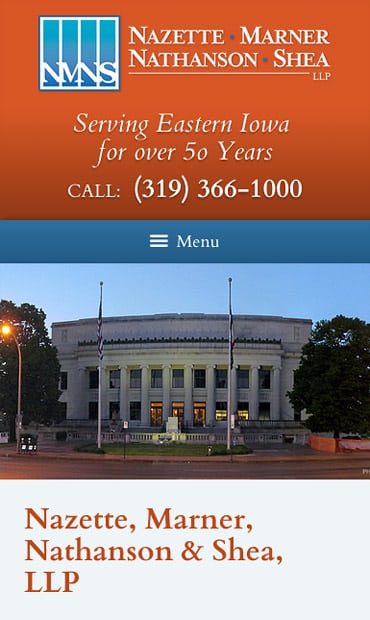 Responsive Mobile Attorney Website for Nazette, Marner, Nathanson & Shea, LLP