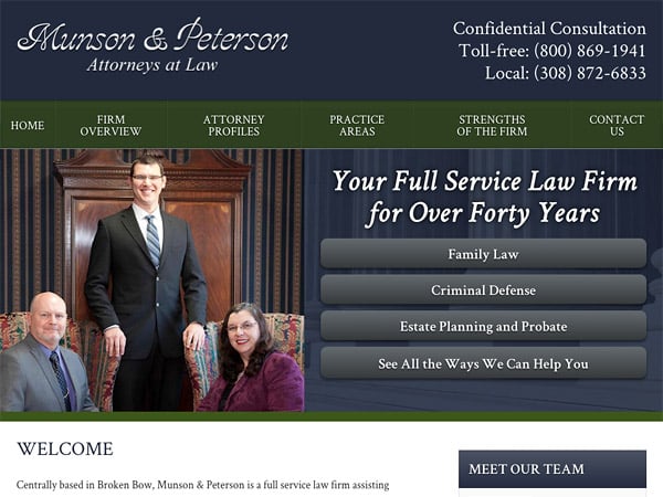 Mobile Friendly Law Firm Webiste for Munson & Peterson