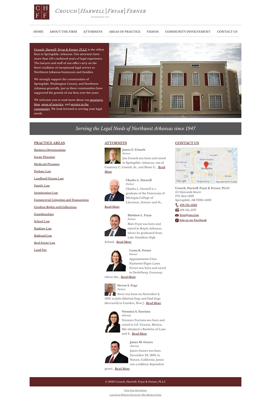 Law Firm Website Design for Crouch, Harwell, Fryar & Ferner, PLLC