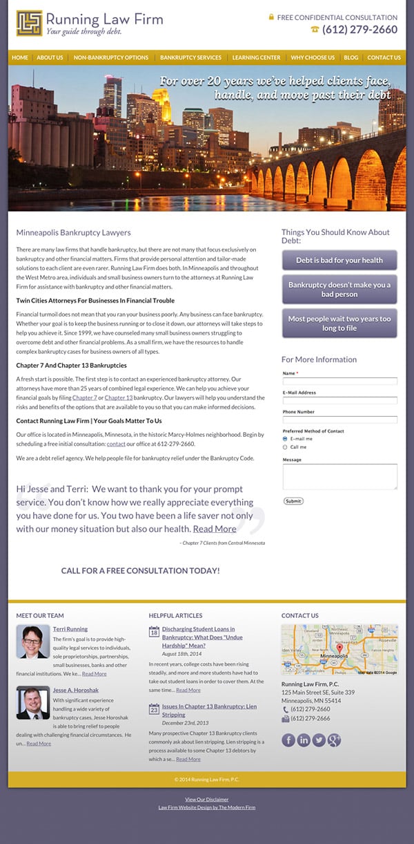 Law Firm Website Design for Running Law Firm