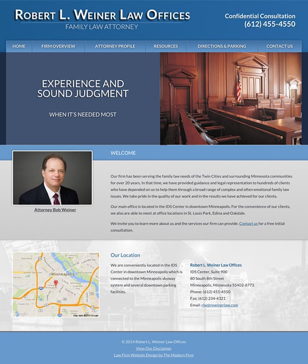 Law Firm Website Design for Robert L. Weiner Law Offices