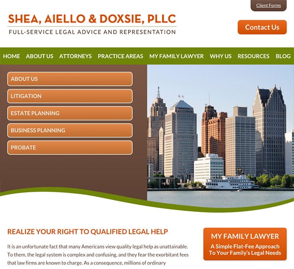 Mobile Friendly Law Firm Webiste for Shea, Aiello & Doxsie, PLLC