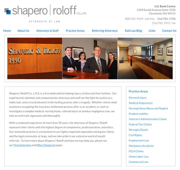 Mobile Friendly Law Firm Webiste for Shapero | Roloff Co., L.P.A.