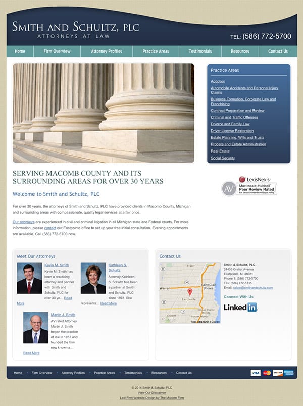 Law Firm Website Design for Smith & Schultz, PLC