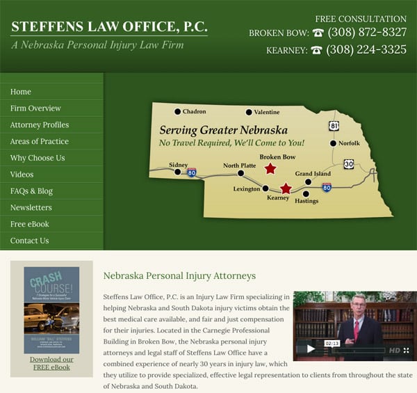 Mobile Friendly Law Firm Webiste for Steffens Law Office, P.C.