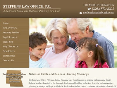 Law Firm Website design for Steffens Law Office, P.C.