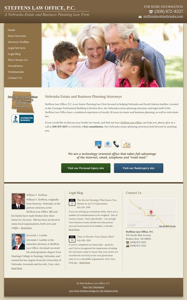 Law Firm Website Design for Steffens Law Office, P.C.