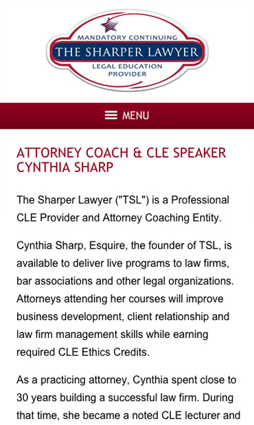 Responsive Mobile Attorney Website for The Sharper Lawyer