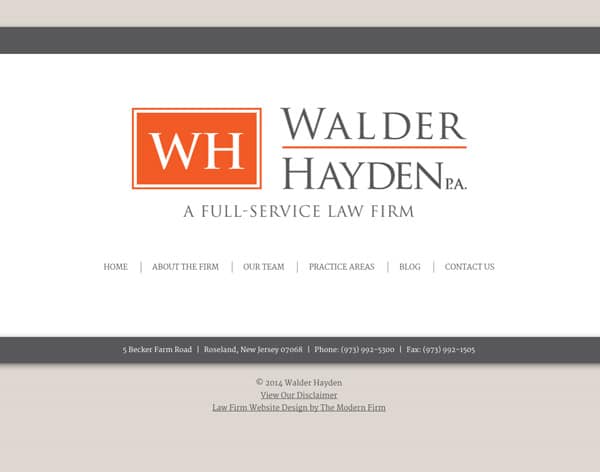 Law Firm Website Design for Walder Hayden, P.A.