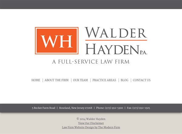 Mobile Friendly Law Firm Webiste for Walder Hayden, P.A.