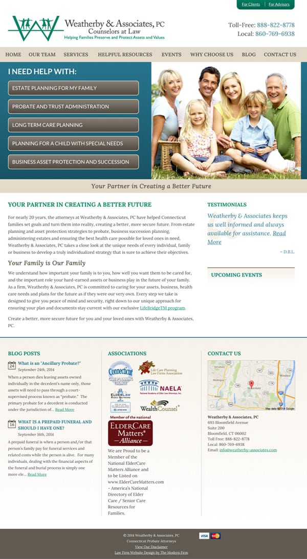 Law Firm Website Design for Weatherby & Associates, PC 