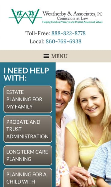 Responsive Mobile Attorney Website for Weatherby & Associates, PC 