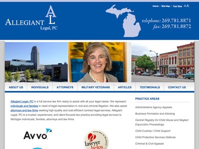 Law Firm Website design for Allegiant Legal, PC