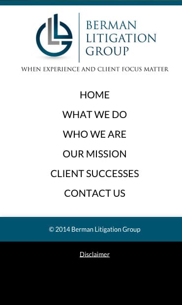 Responsive Mobile Attorney Website for Berman Litigation Group