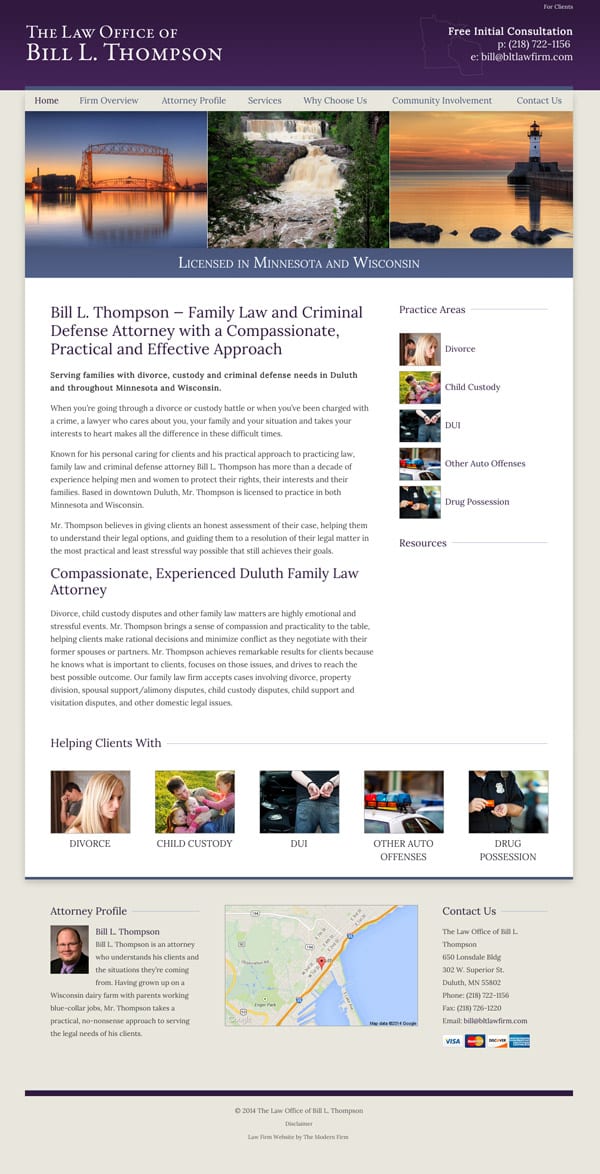 Law Firm Website Design for The Law Office of Bill L. Thompson