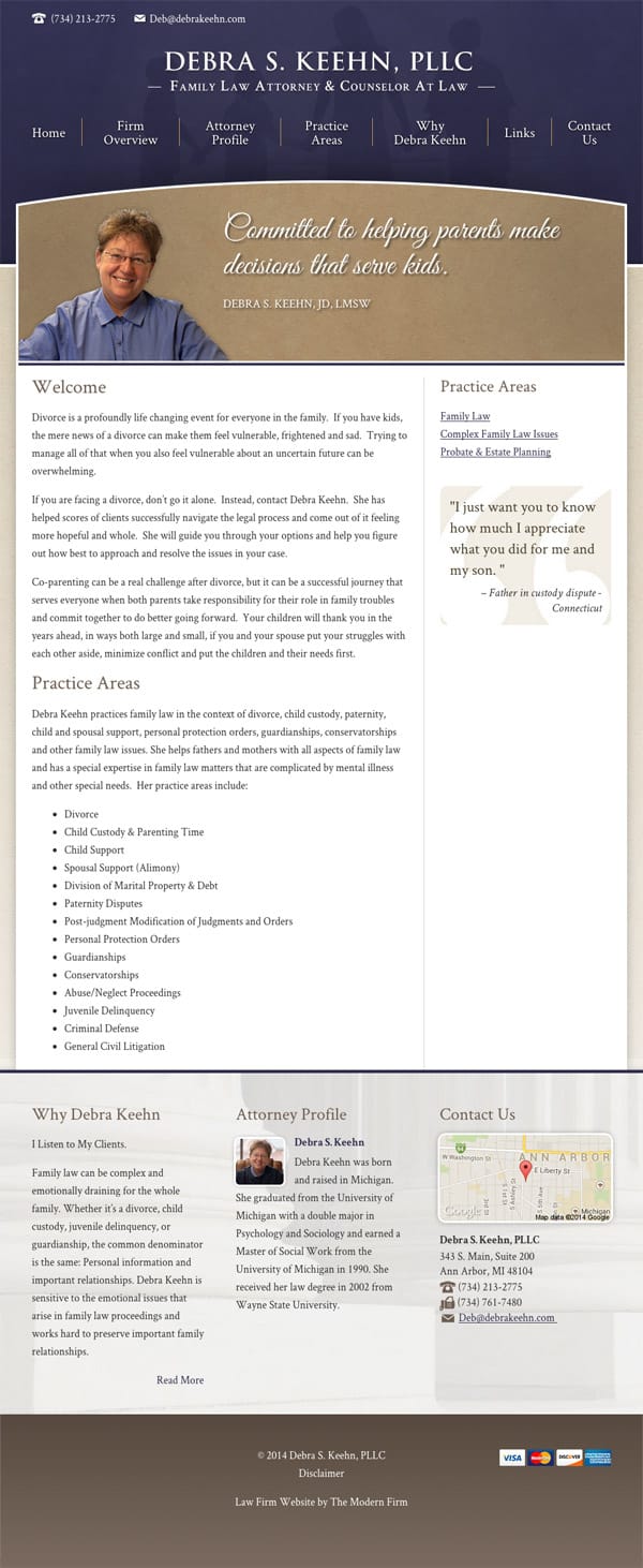 Law Firm Website Design for Debra S. Keehn, PLLC