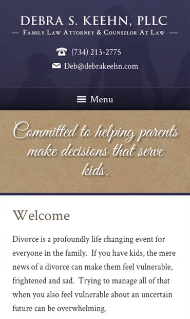 Responsive Mobile Attorney Website for Debra S. Keehn, PLLC