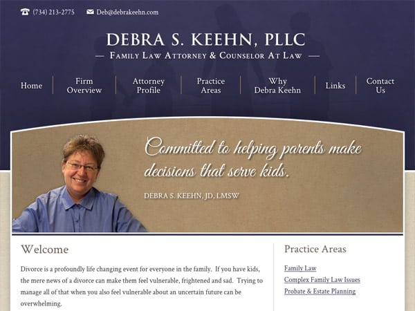 Mobile Friendly Law Firm Webiste for Debra S. Keehn, PLLC