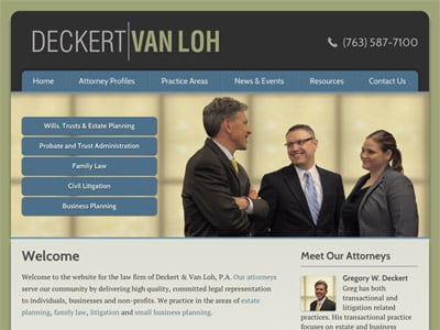 Law Firm Website design for Deckert & Van Loh, P.A.