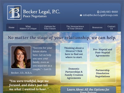 Law Firm Website design for Becker Legal, P.C.