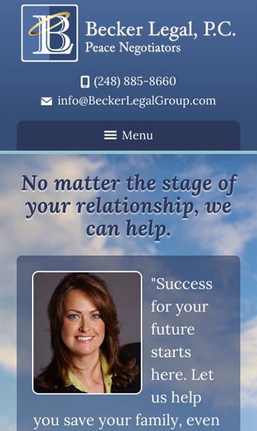 Responsive Mobile Attorney Website for Becker Legal, P.C.