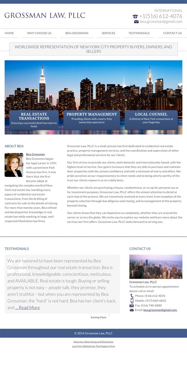 Law Firm Website Design for Grossman Law, PLLC