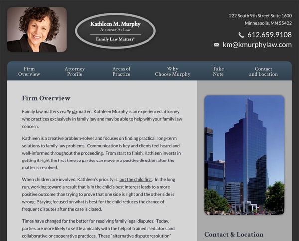 Mobile Friendly Law Firm Webiste for Kathleen M. Murphy, Attorney at Law