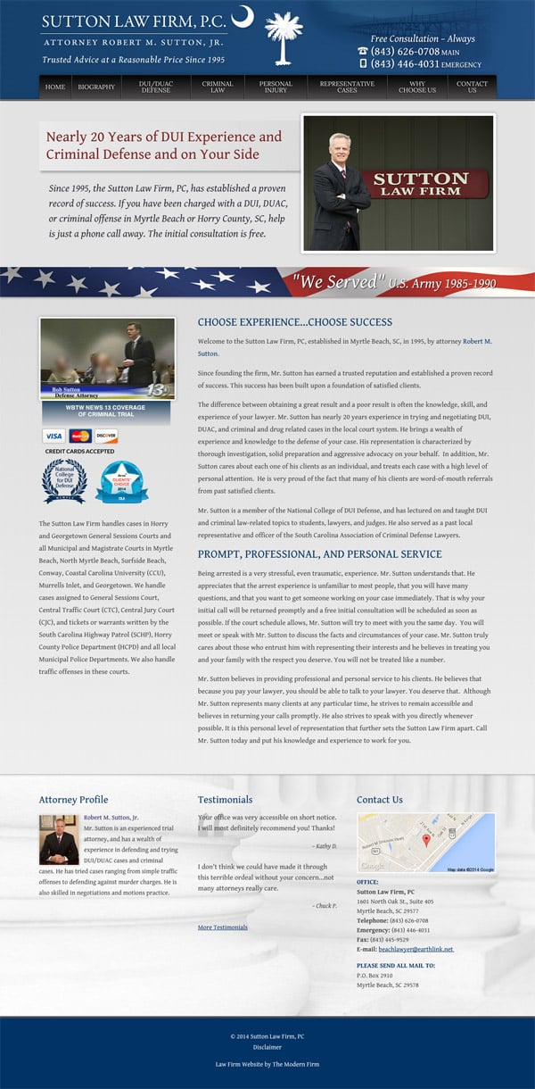 Law Firm Website Design for Sutton Law Firm, P.C.