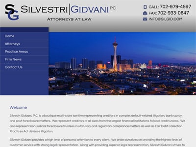 Law Firm Website design for Silvestri Gidvani, P.C.