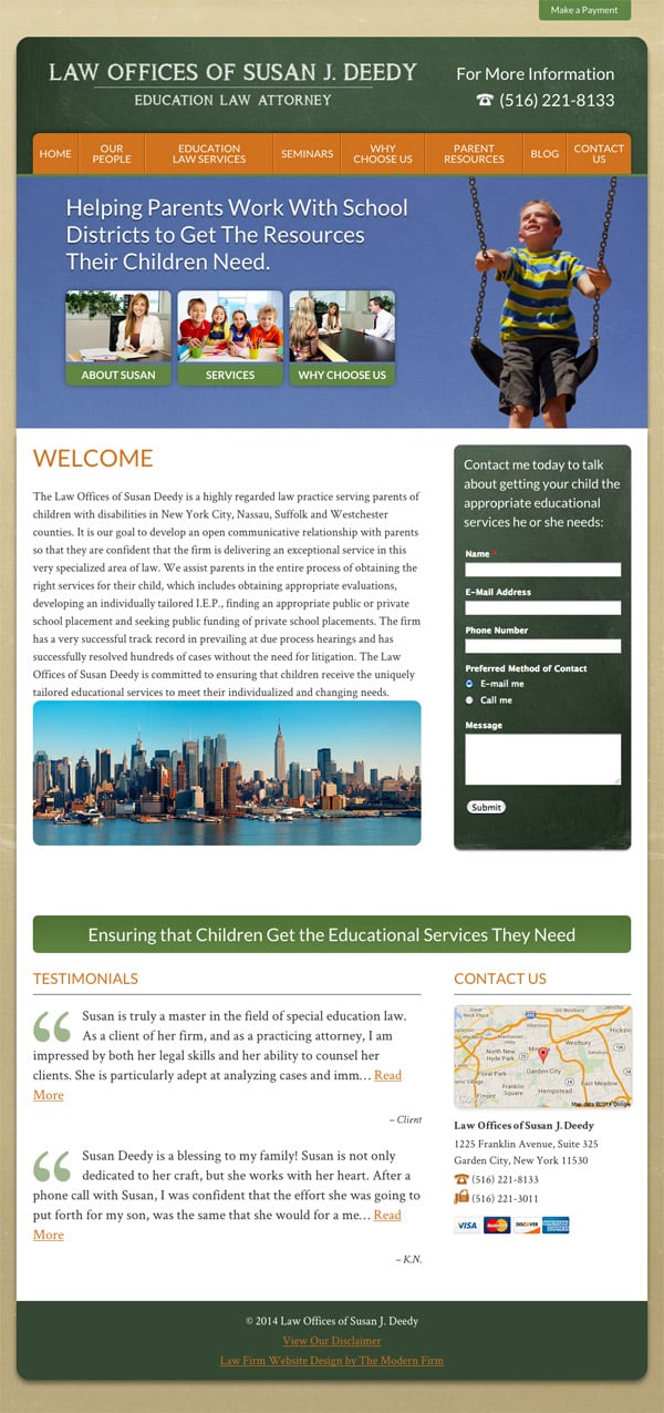 Law Firm Website Design for Law Offices of Susan J. Deedy