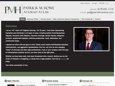 Law Firm Website design for Patrick M. Howe